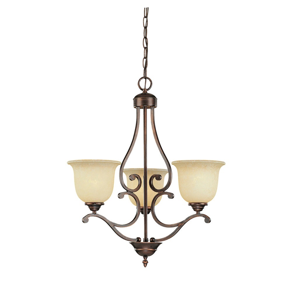 COPY - Millennium 3-Light Chandelier with Cream Shades